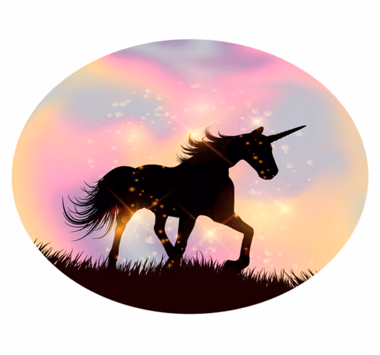 Unicorn hologram lutning bakgrund djur matta - Tenstickers
