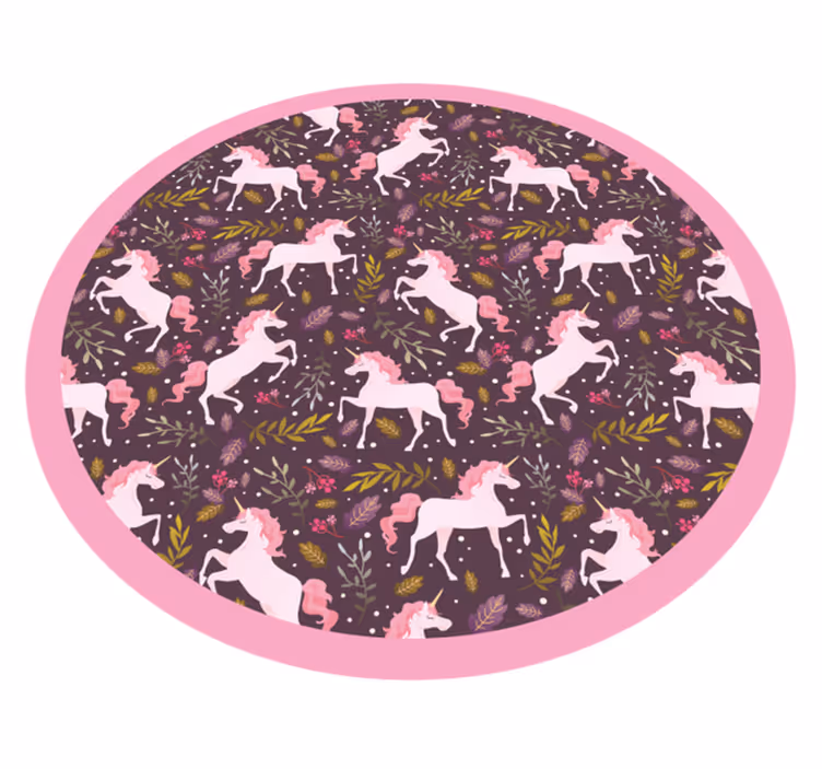 Elegant bakgrund enhörning lila djur matta - Tenstickers