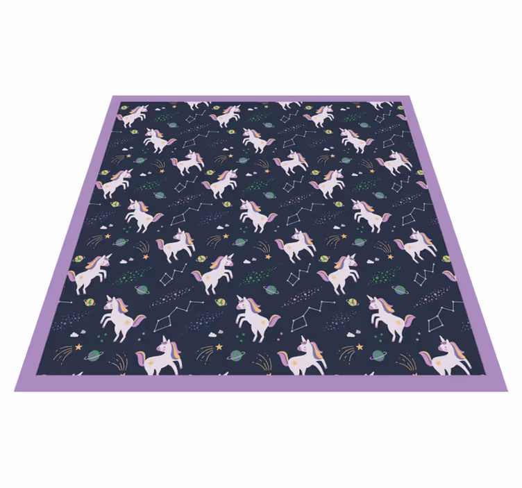 Unicorn fantasy-speltid Vinylmatta Barn - Tenstickers