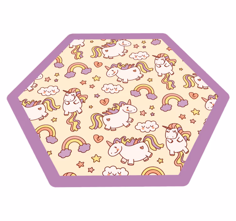 Unicorn fantasy lekplats Vinylmatta Barn - Tenstickers