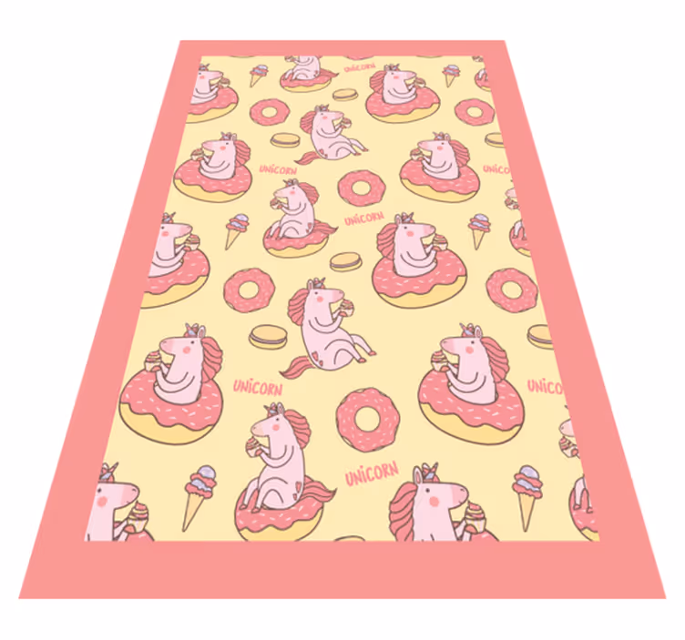 Unicorn munk mönster Vinylmatta Barn - Tenstickers