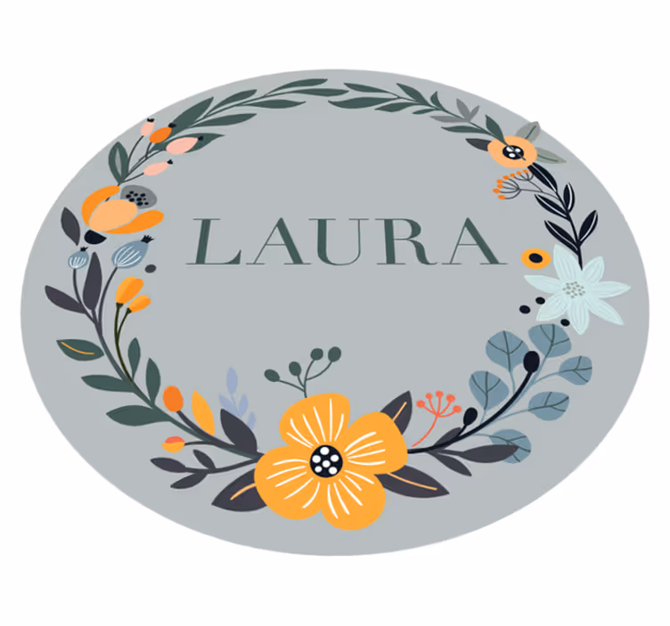 Dekorativa blommor med namn vinylmatta - Tenstickers