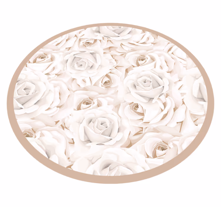 Eleganta vita rosor sovrumsmatta - Tenstickers