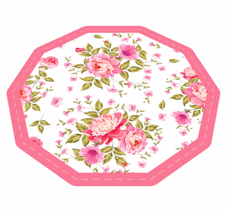 Blommande rosor mönster sovrumsmatta - Tenstickers