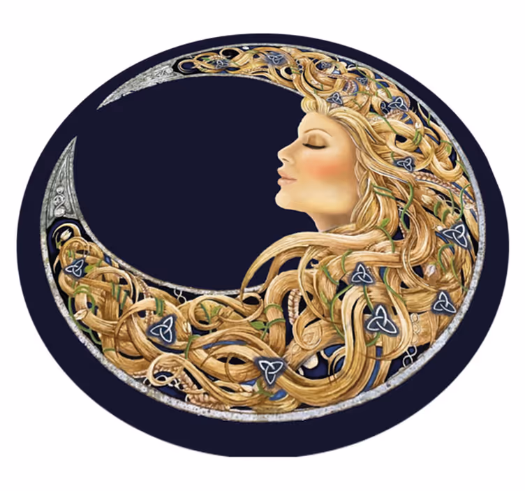 Moon art sovrumsmatta mystisk - Tenstickers