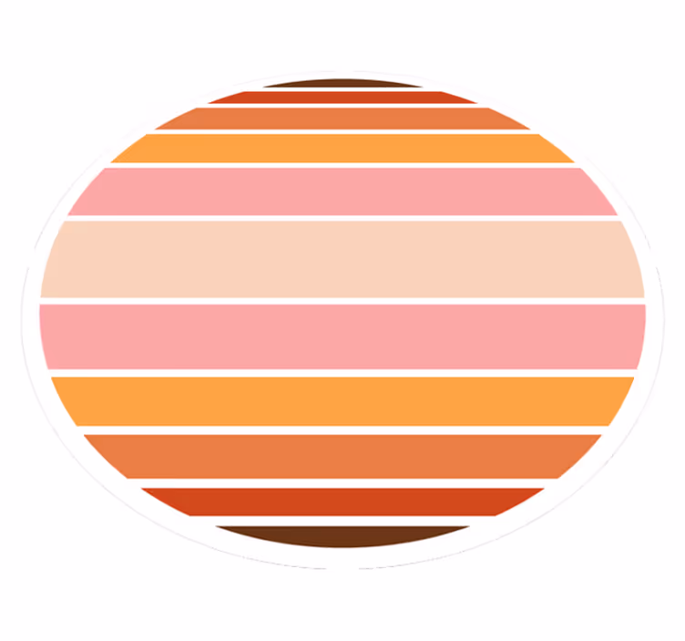 Randig oval design Vinlymatta randiga - Tenstickers