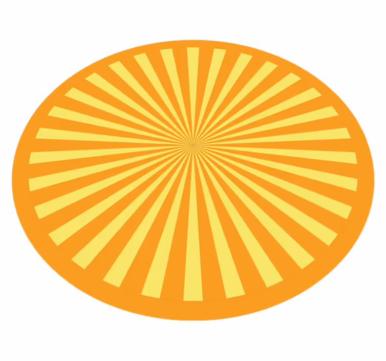 Sunburst cirkulär array Vinlymatta randiga - Tenstickers