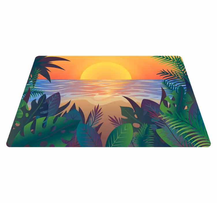 Tropisk solnedgång Vinylmatta natur - Tenstickers