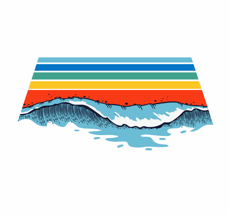 Retro vågor vintage matta för vinyl matta - Tenstickers
