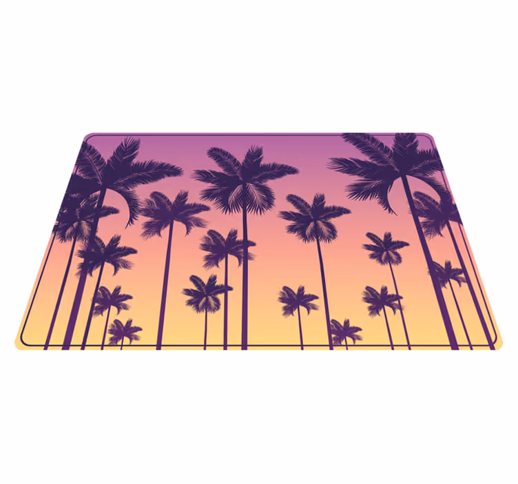 Solnedgång palmer natur vinyl matta - Tenstickers