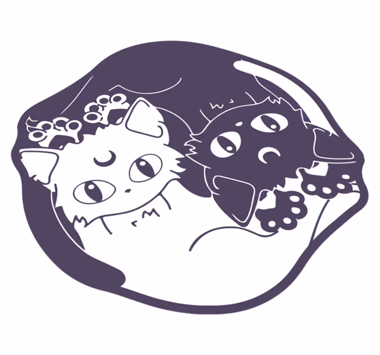 Lekfull kattduo Vinylmatta Barn - Tenstickers