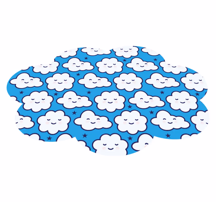 Leende anime moln barn vinyl matta - Tenstickers
