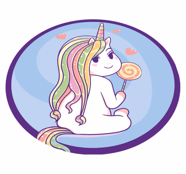 Anime unicorn djur vinyl matta - Tenstickers