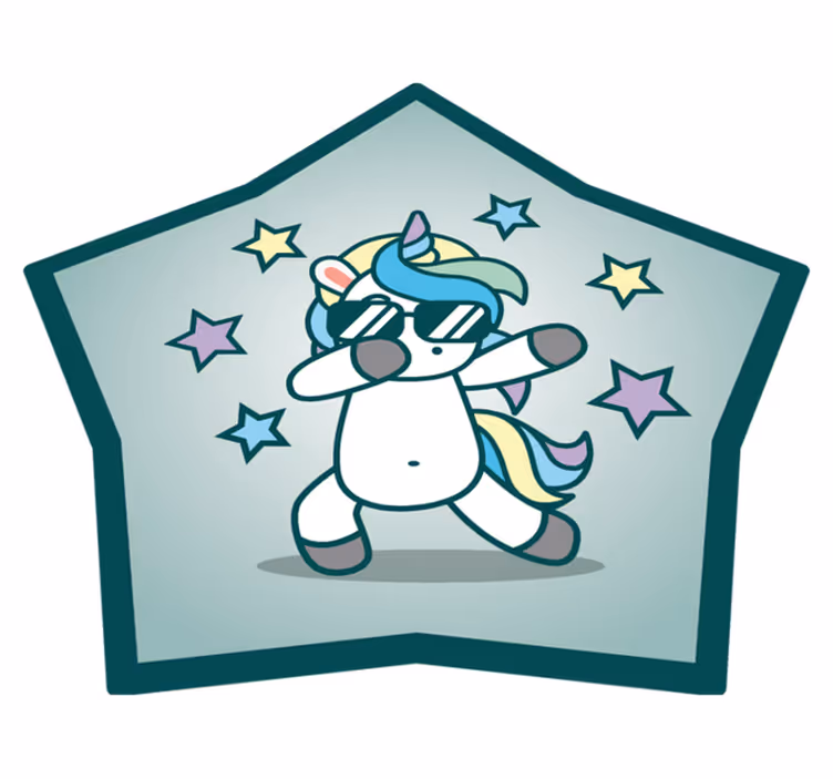 Dans anime enhörning djur matta - Tenstickers