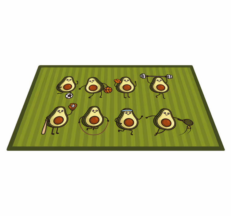 Anime avokado barn vinyl matta - Tenstickers
