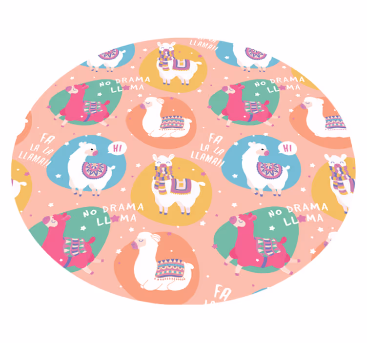 Livlig lamacirkel Andra Vinylmattor - Tenstickers