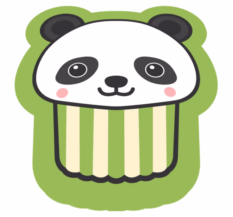 Anime glad panda djurmatta - Tenstickers