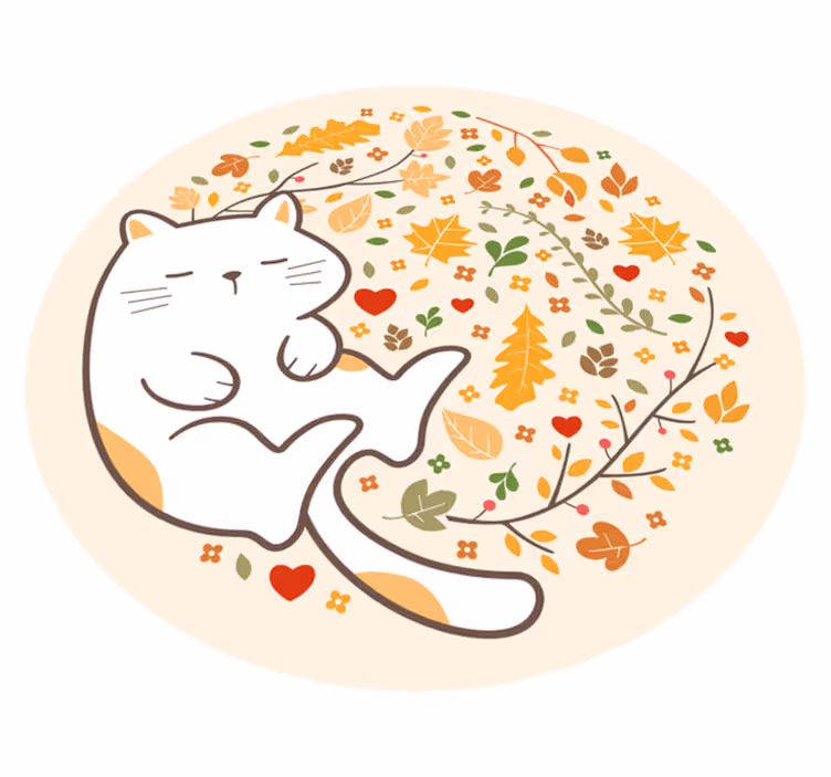 Höst katt illustration Andra Vinylmattor - Tenstickers