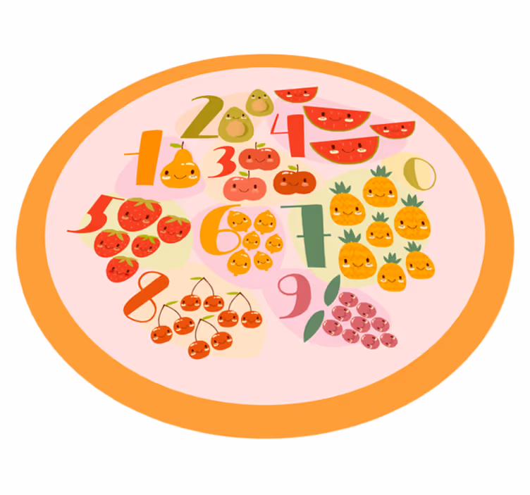 Fruktig räknecirkel Vinylmatta spel - Tenstickers