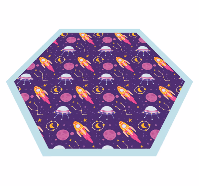 Yttre rymden doodles star vinyl matta - Tenstickers