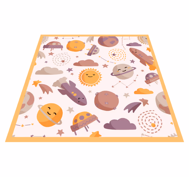 Lekfullt rymdtema Vinylmatta Barn - Tenstickers