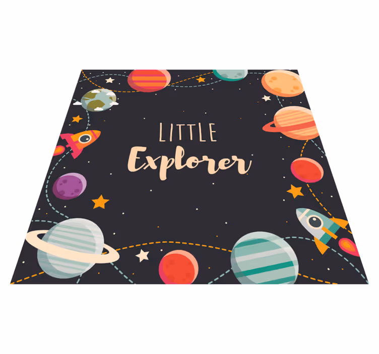 Anpassade rymdutforskare barn vinyl matta - Tenstickers