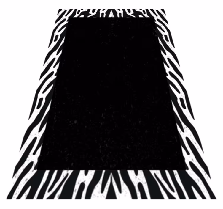 Zebra svart löpare djur tryck matta - Tenstickers