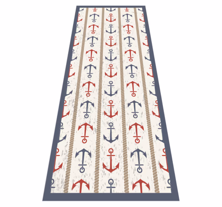 Nautiskt vintage vinylmatta - Tenstickers