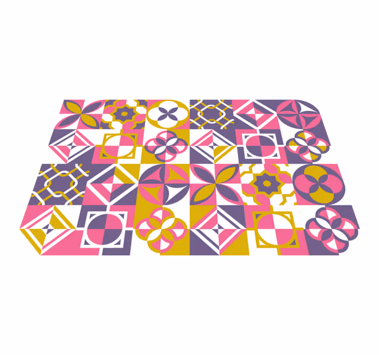 Färgglad abstrakt geometri Vinylmatta geometrisk - Tenstickers