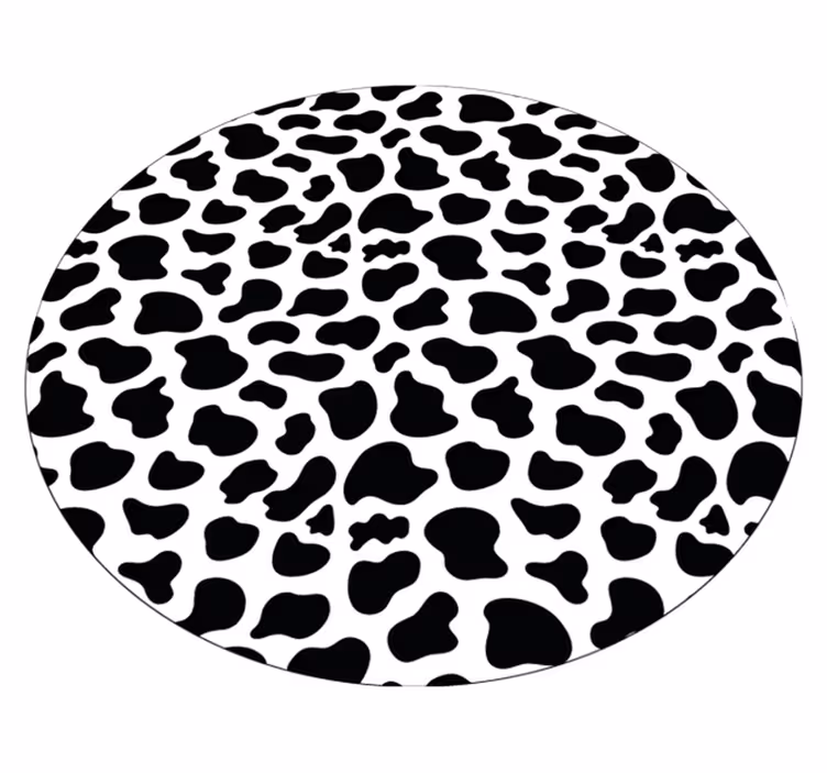 Svart ko djur tryck vinyl matta - Tenstickers