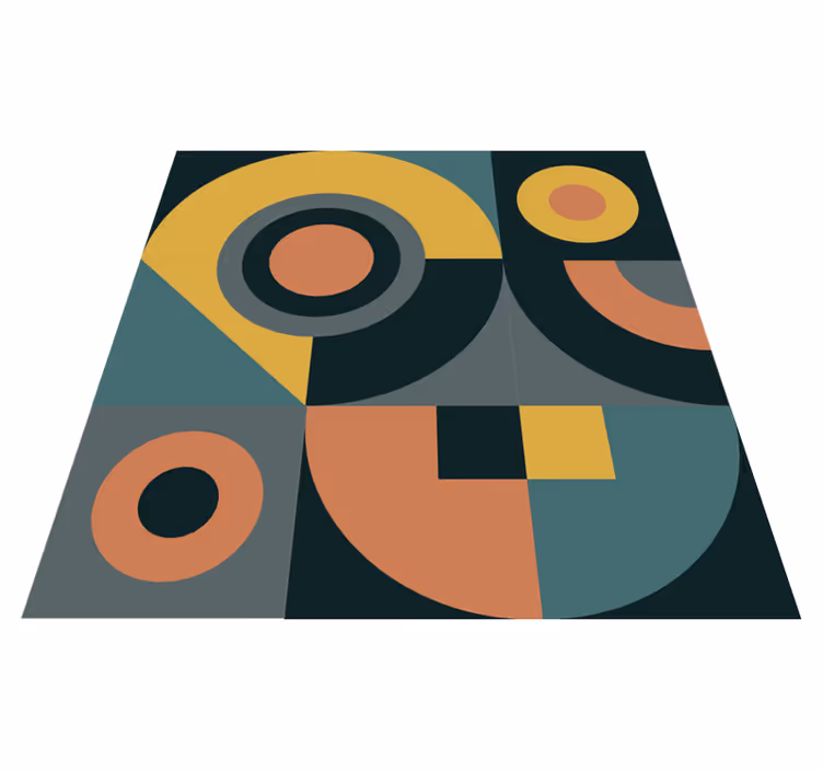 Geometriska former sammansättning Vinylmatta geometrisk - Tenstickers