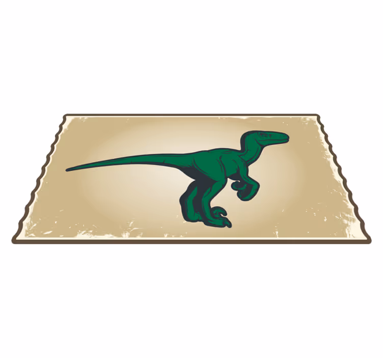 Tecknad raptor maskot dinosaurie djur matta - Tenstickers