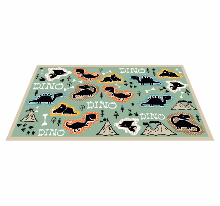 Dinosaurie benmönster djur matta - Tenstickers