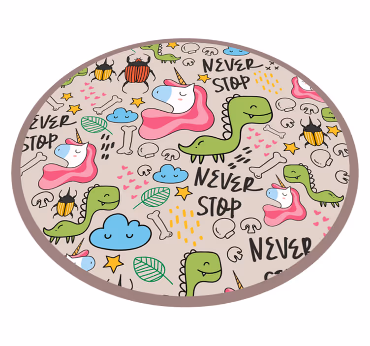 Lekfull enhörningsdesign Vinylmatta Barn - Tenstickers