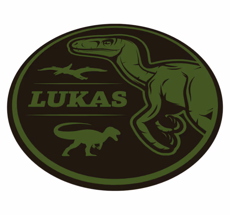Dinosaurie raptor med text djur matta - Tenstickers