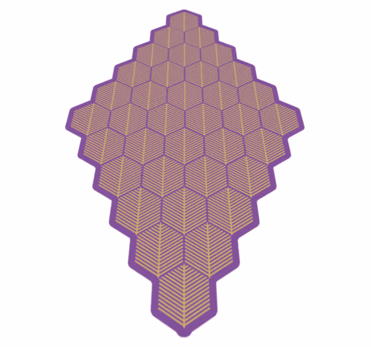 Geometriska lila hexagoner Vinylmatta geometrisk - Tenstickers