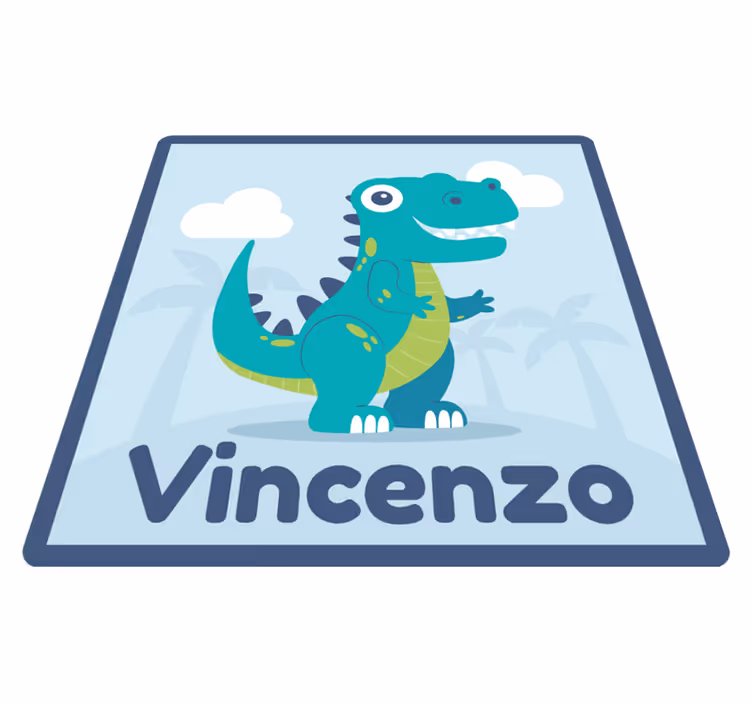 Personlig dinosaurie illustration Vinylmatta daghem - Tenstickers