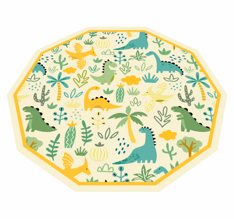 Dinosaurie hexagon Andra Vinylmattor - Tenstickers
