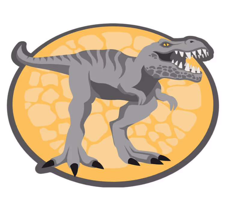 T-rex bakgrund handdragen djurmatta - Tenstickers