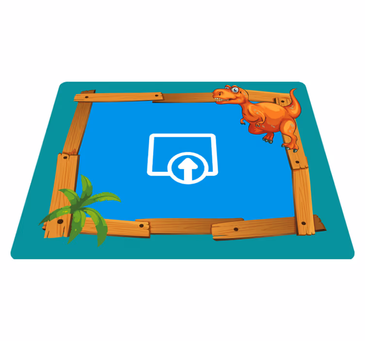 Dinosaurier med trästomme barn vinyl matta - Tenstickers