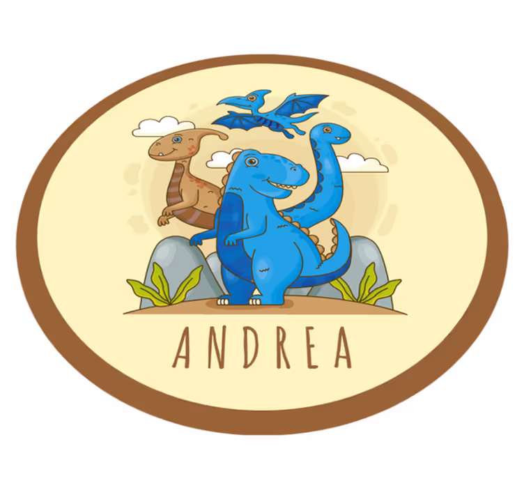 Dinosauriecirkelsammansättning Vinylmatta namn - Tenstickers