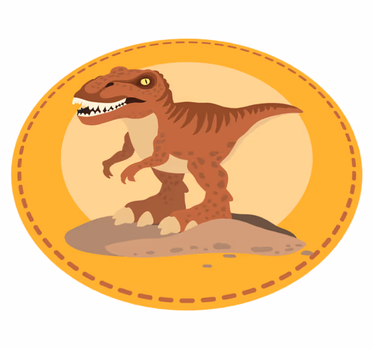 Orange dinosaurie bakgrundsdjur matta - Tenstickers