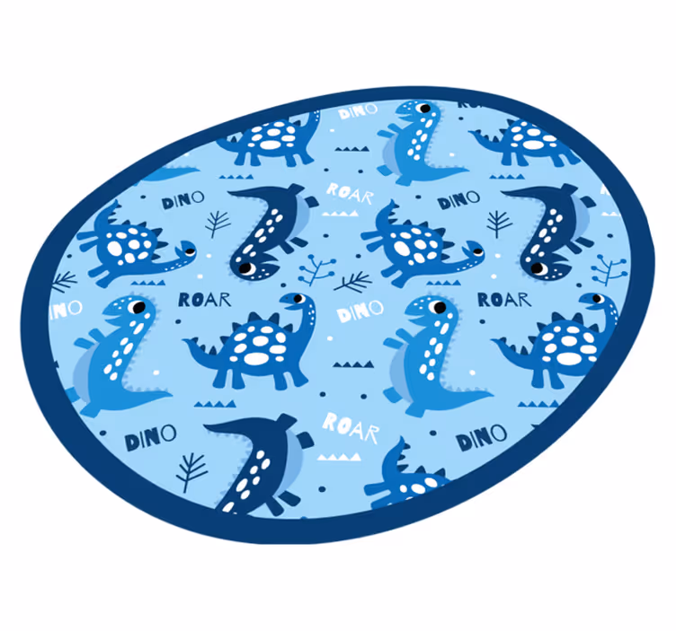 Blå dinosaurier ryta och dino vinyl matta - Tenstickers