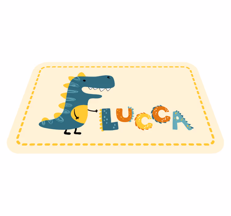 Lekfull dinosaurie Vinylmatta namn - Tenstickers