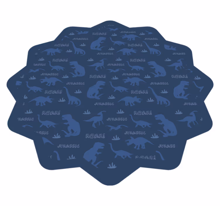 Dinosaurie blå bakgrundsmönster djur matta - Tenstickers