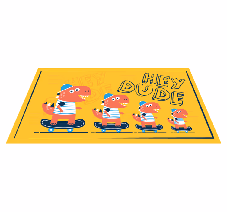 Skateboard dinosaurier Vinylmatta Barn - Tenstickers