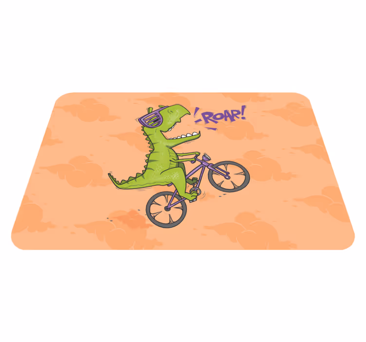 Dinosaurie på en cykeldjurmatta - Tenstickers