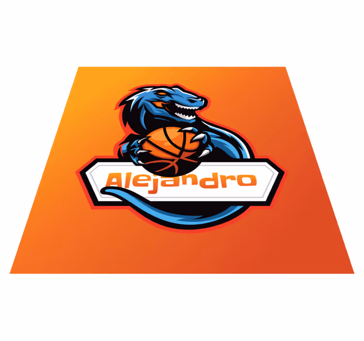 Basket dinosaurie Vinylmatta namn - Tenstickers