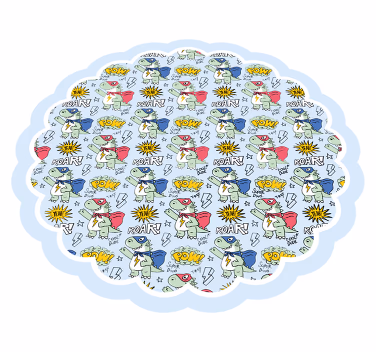 Superhjälte dinos Vinylmatta Barn - Tenstickers