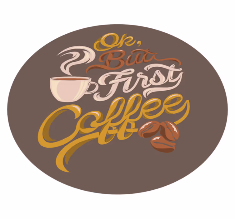 Typografi med kaffetema Vinylmattor med fraser - Tenstickers
